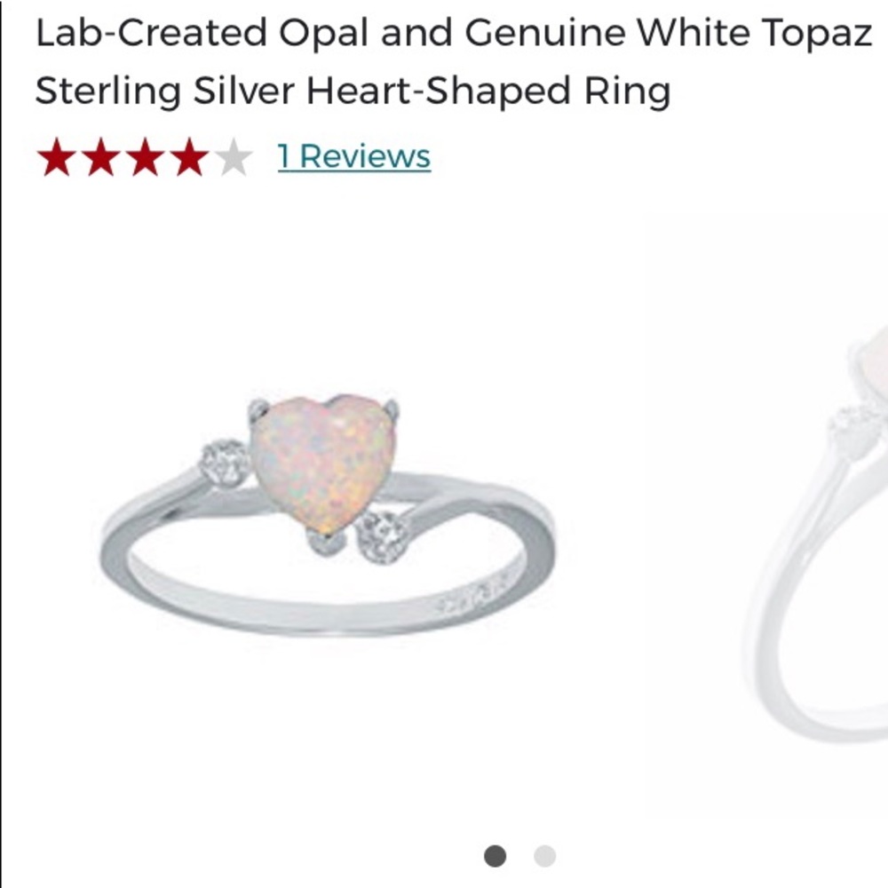 Opal heart ring